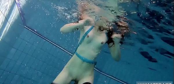  Hot Hungarian teen in the swimming pool Petra